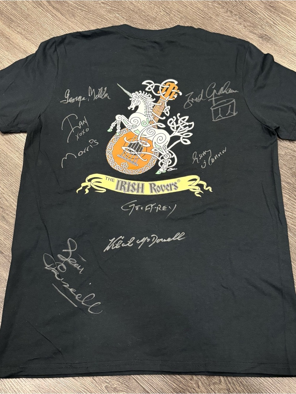 The Irish Rovers Band Signed T-Shirt, George Millar, George Millar, Unicorn